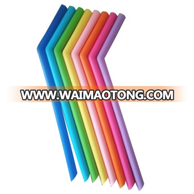 Hot Sale Reusable Folding Silicone Drinking Straw With Cleaning Brushes